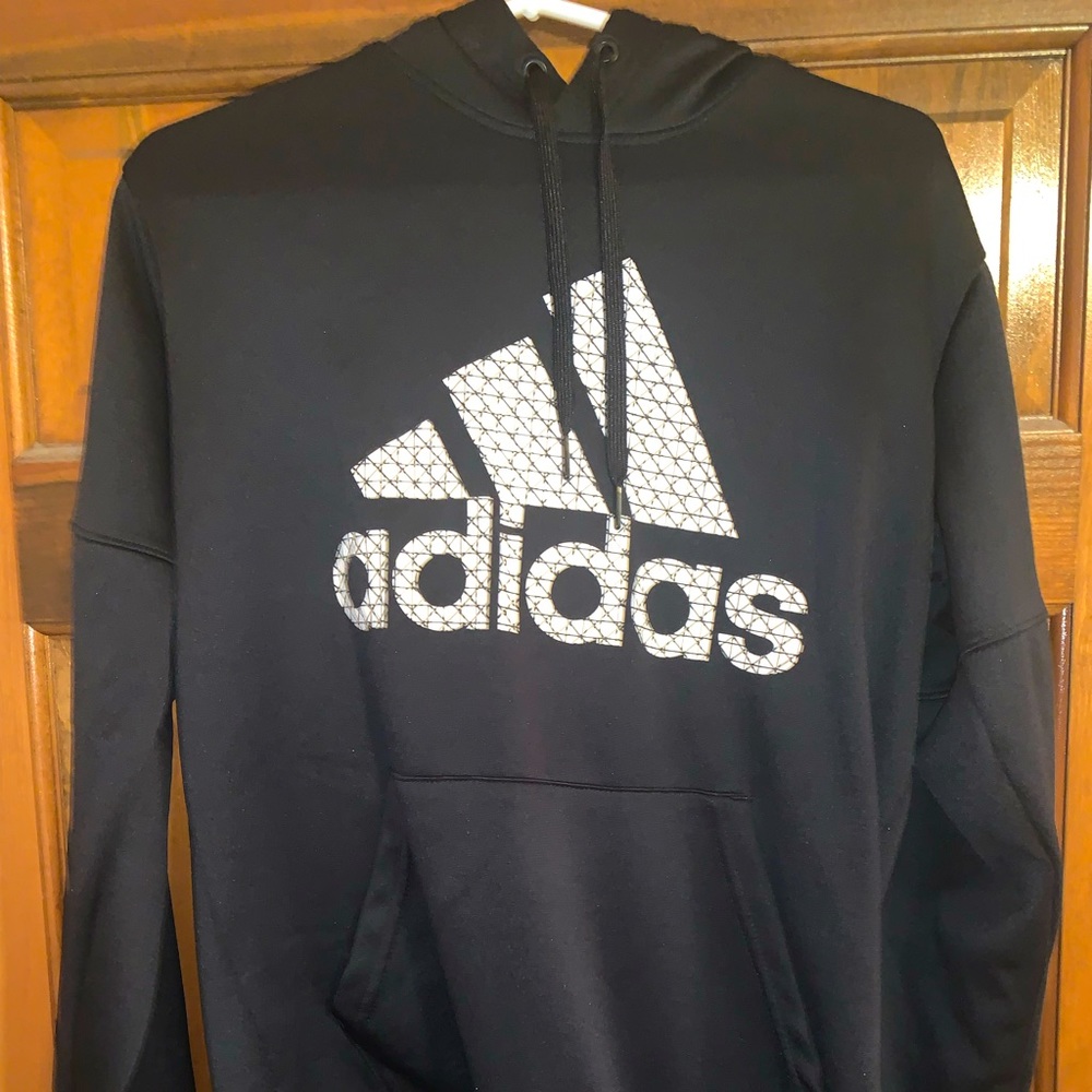 All Black Adidas Pullover Hoodie Size Medium